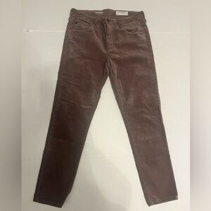 AG Anthropologie The Stevie Ankle Velvet Jeans Brown